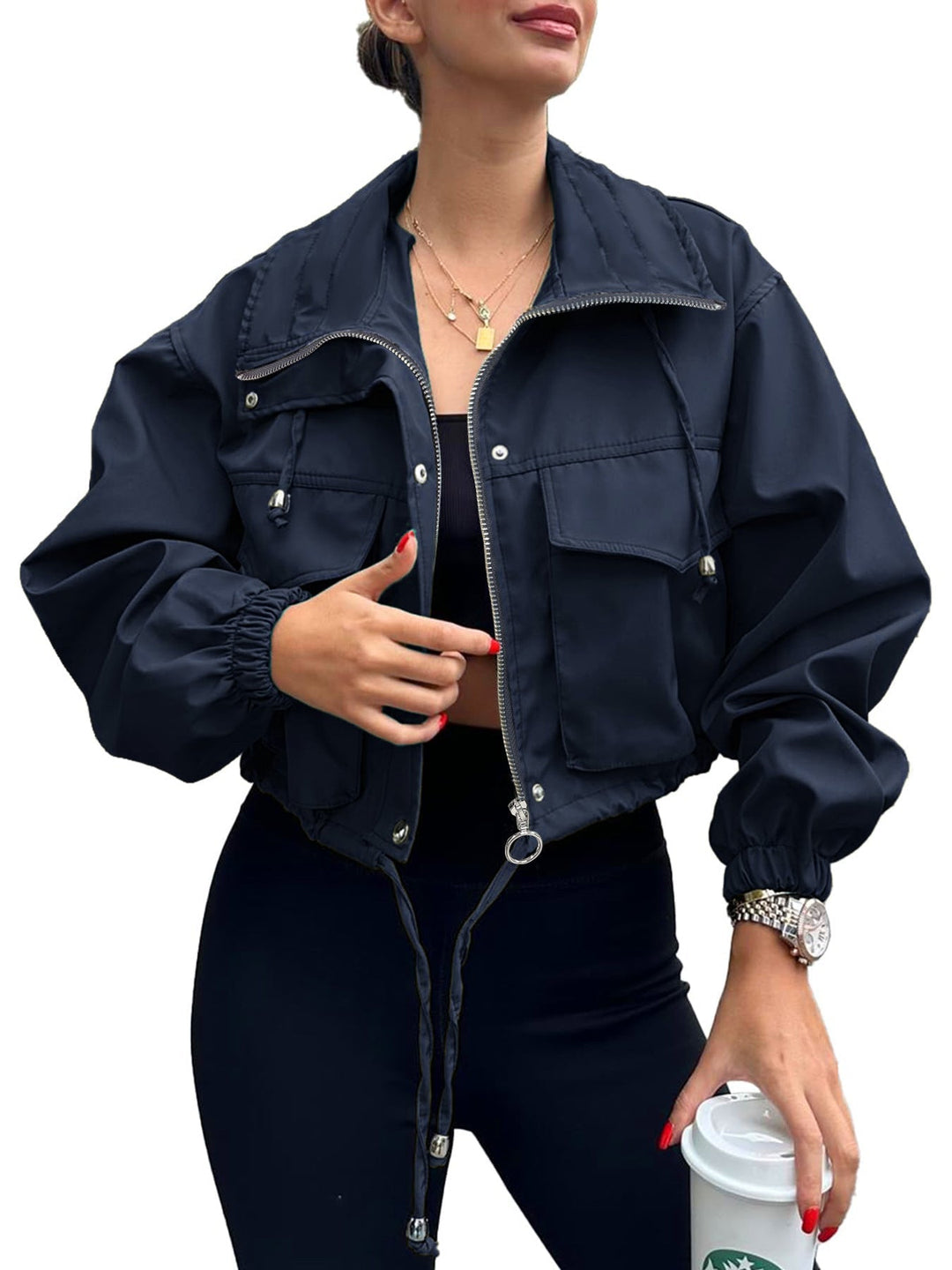 Susan – Lightweight Zip-Up Cropped Jacket