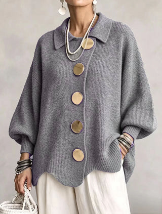 Victoire | Oversize-Cardigan mit großen goldenen Knöpfen