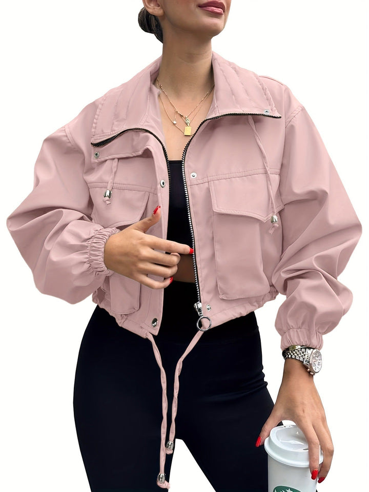 Susan – Lightweight Zip-Up Cropped Jacket