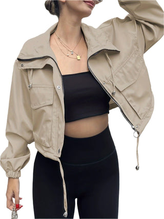 Susan – Lightweight Zip-Up Cropped Jacket
