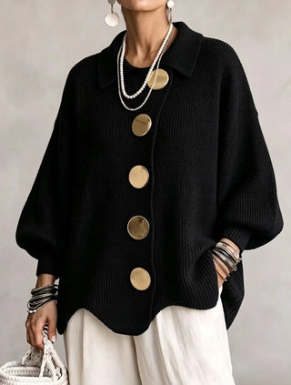 Victoire | Oversize-Cardigan mit großen goldenen Knöpfen