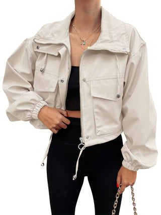 Susan – Lightweight Zip-Up Cropped Jacket