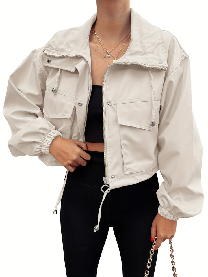 Susan – Lightweight Zip-Up Cropped Jacket