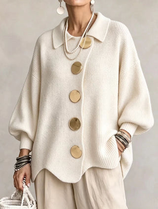 Victoire | Oversize-Cardigan mit großen goldenen Knöpfen
