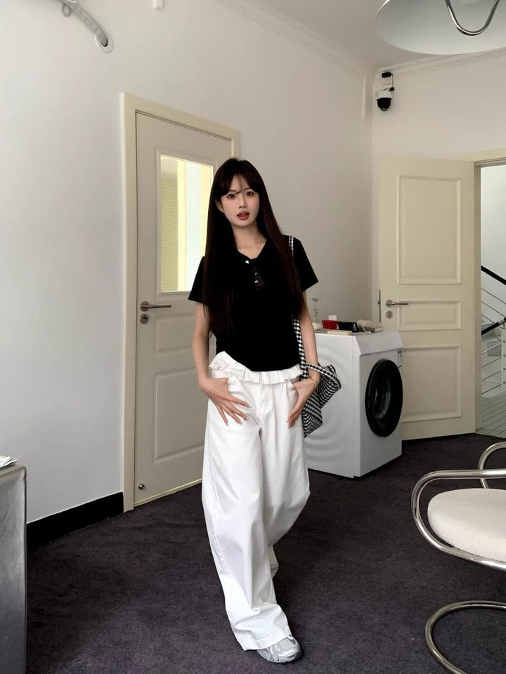 Sylvia – Stylish Rugged Wide-Leg Jeans