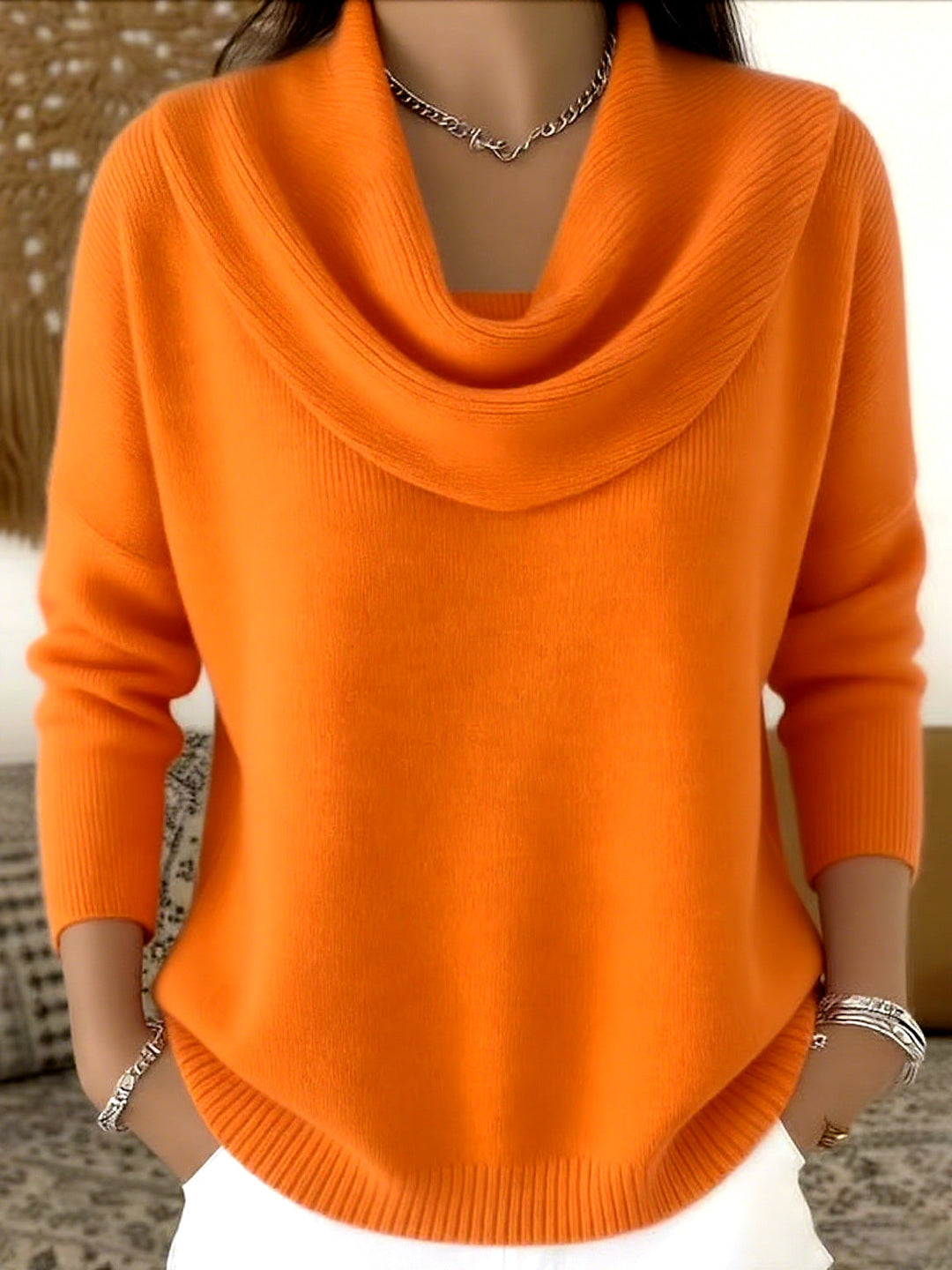 Julia | Pullover mit Drapé-Ausschnitt