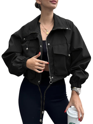 Susan – Lightweight Zip-Up Cropped Jacket