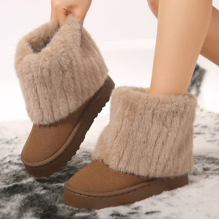 Betty – Fluffy Faux Fur Lined Short Winter Platform Snow Boots