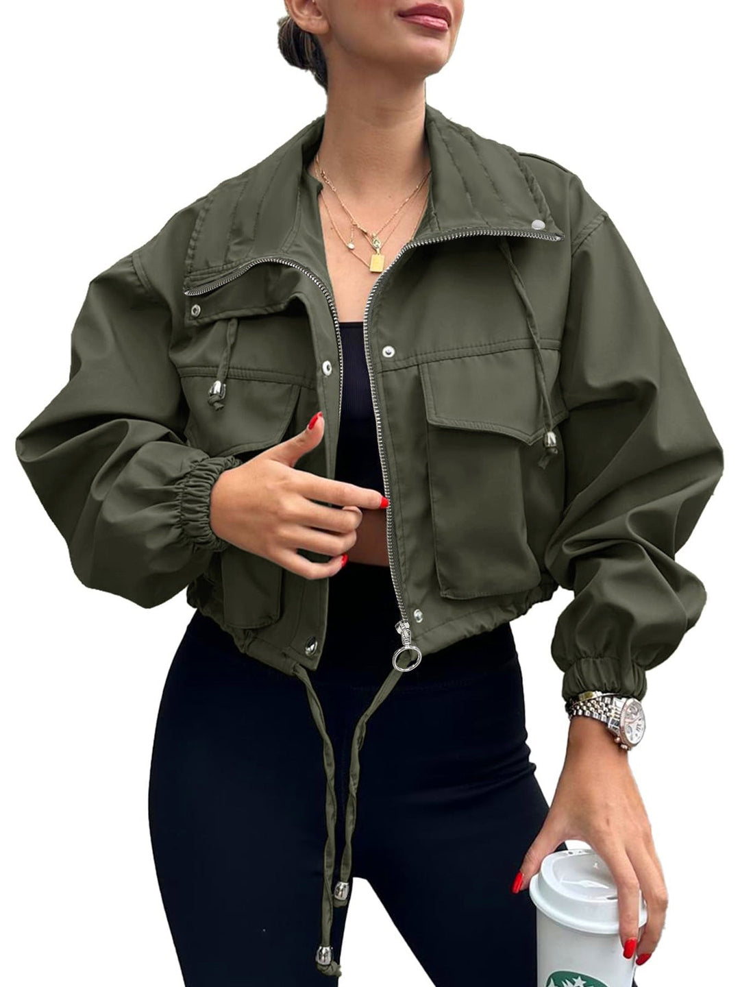 Susan – Lightweight Zip-Up Cropped Jacket