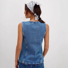 Mavis – Comfy Button Down Sleeveless Vest