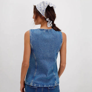 Mavis – Comfy Button Down Sleeveless Vest
