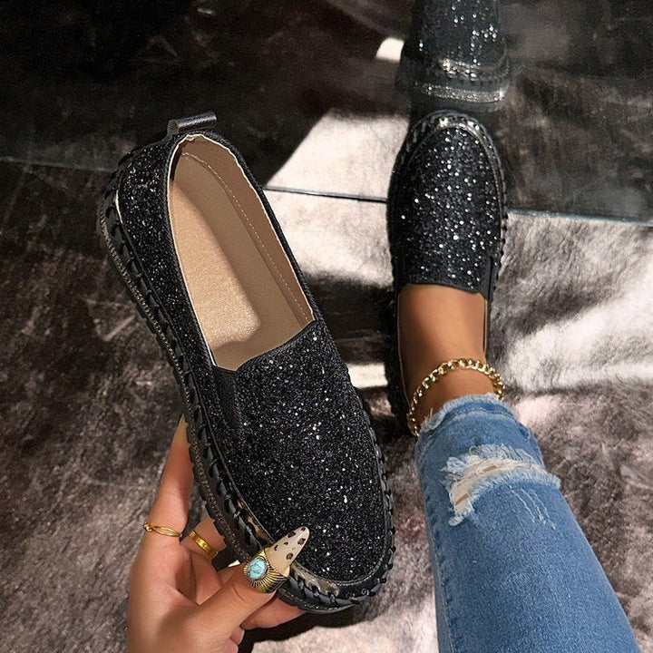 Deirdre – Fashionable Slip-On Glitter Loafers for Daily Wear