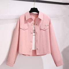 Moira – Casual Long Sleeve Collared Crop Jacket