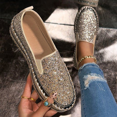 Deirdre – Fashionable Slip-On Glitter Loafers for Daily Wear