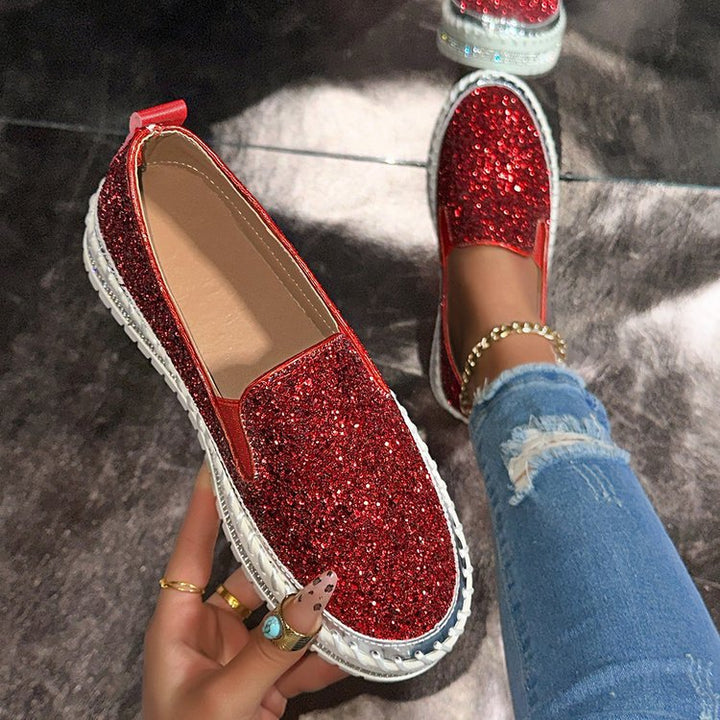 Deirdre – Fashionable Slip-On Glitter Loafers for Daily Wear