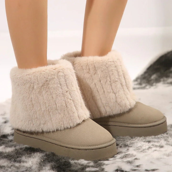 Betty – Fluffy Faux Fur Lined Short Winter Platform Snow Boots