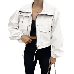 Ethel – Solid Zip-Up Crop Jacket