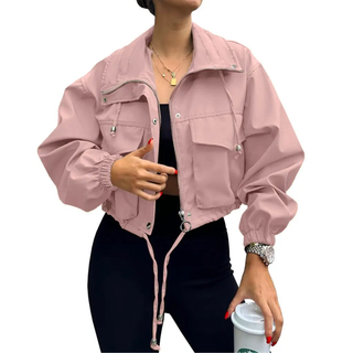 Ethel – Solid Zip-Up Crop Jacket