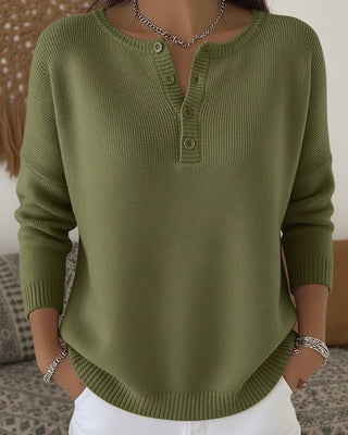 Helena | Strickpullover mit Henley-Knöpfen