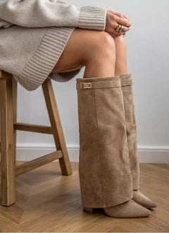 Arabella – Khaki Suede Boots