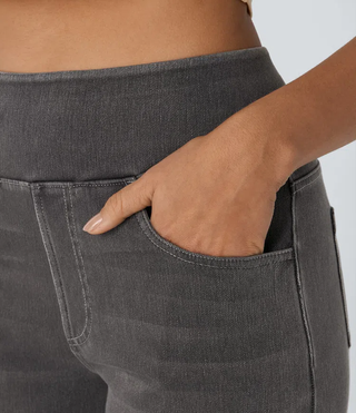 Nancy – Elegant Lace-Trimmed Wide-Leg Jeans