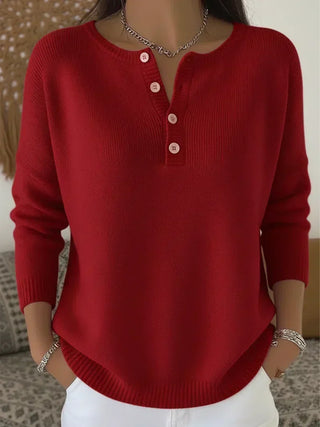Helena | Strickpullover mit Henley-Knöpfen
