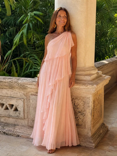 Valentina | Vestido largo asimétrico con volantes
