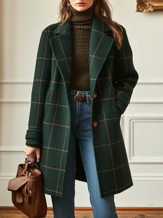 Velvara | Cappotto Elegante a Quadri in Lana