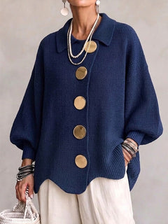 Victoire | Oversize-Cardigan mit großen goldenen Knöpfen