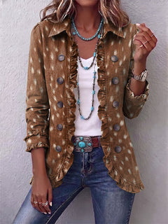Nolinda™ | Bohemian Animal-Print Ruffled Jacket
