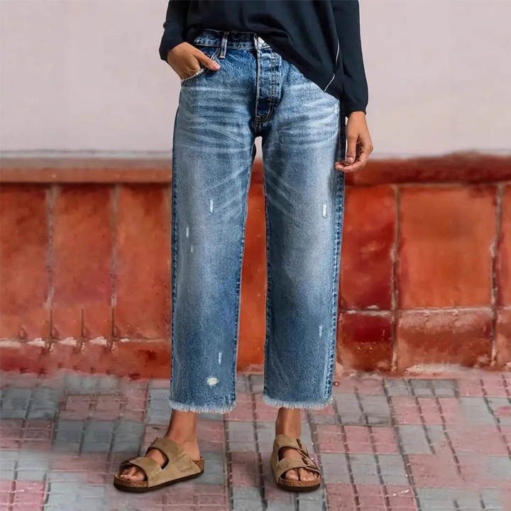 Betty – Retro Cropped Straight Jeans
