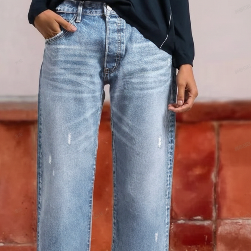 Betty – Retro Cropped Straight Jeans