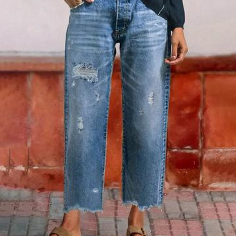Betty – Retro Cropped Straight Jeans